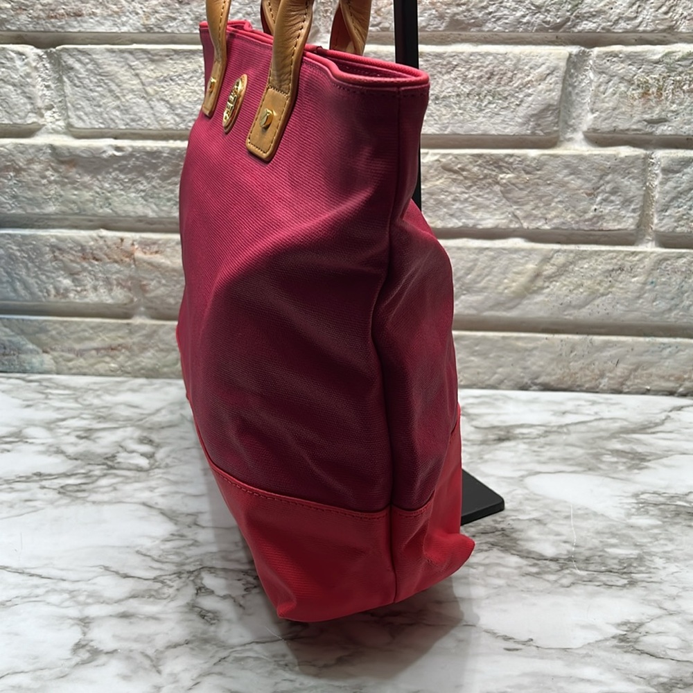TORY BURCH LEATHER AND CANVAS TOTE BAG IN EUC - Picture 3 of 15